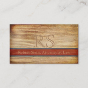 Modern Executive Wood Grain Custom Monogram Visitekaartje