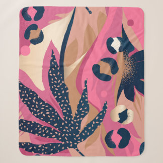 Modern exotisch patroon met luipaard. Creatief Sherpa Deken
