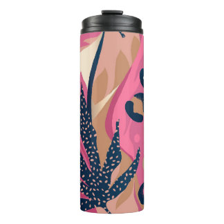 Modern exotisch patroon met luipaard. Creatief Thermosbeker