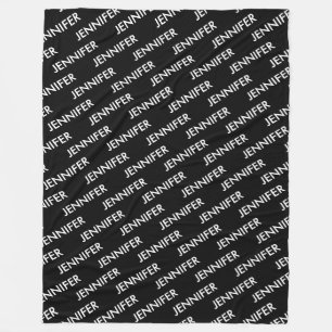 Modern extravagant noem het gepersonaliseerd zwart fleece deken