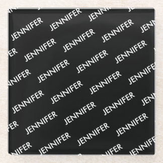 Modern extravagant noem het gepersonaliseerd zwart glazen onderzetter