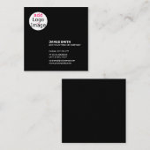 Modern extravagant zwart vierkante visitekaartje (Voorkant / Achterkant)