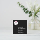 Modern extravagant zwart vierkante visitekaartje (Staand voorkant)