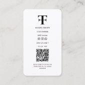 Modern F T Minimal Logo Company Zwart Wit Visitekaartje (Achterkant)