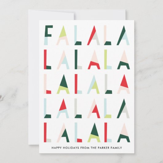 Modern Fa la kerstpine Feestdagenkaart (Voorkant)