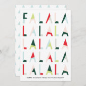 Modern Fa la kerstpine Feestdagenkaart (Voorkant / Achterkant)