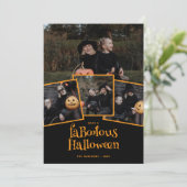 Modern Faboolous Halloween Photo Collage Feestdagenkaart (Staand voorkant)