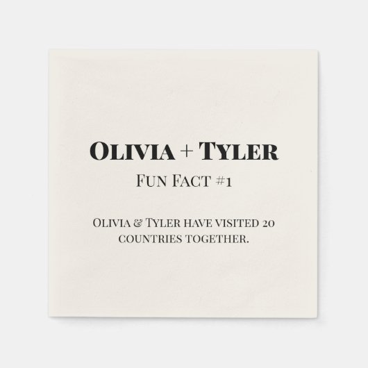 Modern Fact Wedding Reception Cocktail Napkin Servet (Voorkant)