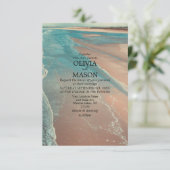 Modern Fade Tropical Beach Zee Weddenschap Card Kaart (Staand voorkant)