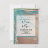 Modern Fade Tropical Beach Zee Weddenschap Card Kaart (Voorkant)