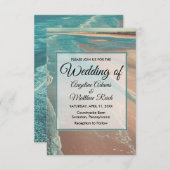 Modern Fade Tropical Beach Zee Weddenschap Card Kaart (Voorkant / Achterkant)