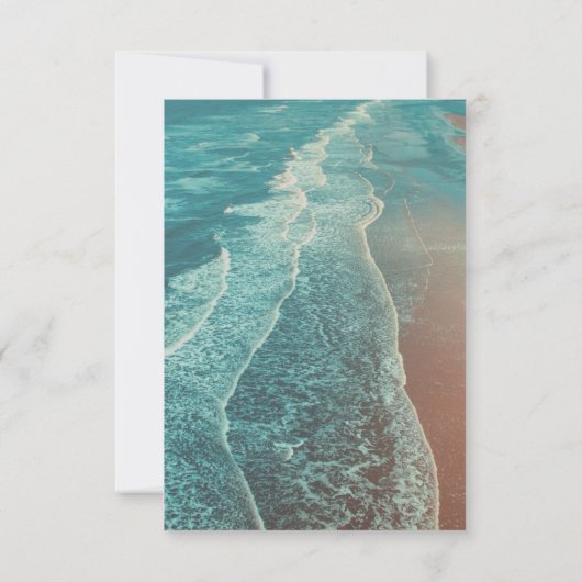 Modern Fade Tropical Beach Zee Weddenschap Card Kaart (Achterkant)
