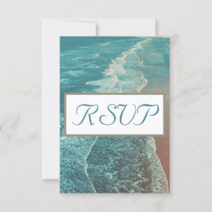 Modern Fade Tropical Sunset Wedding RSVP Kaartje