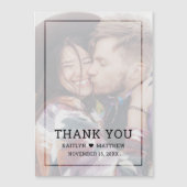 Modern Faded Foto Black Script Weduwen Bedankt (Voorkant)