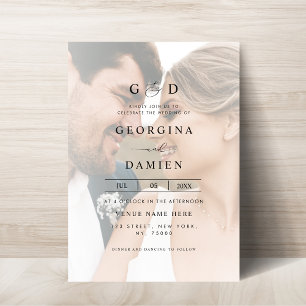 Modern Fading Photo Ampersand All-in-One Wedding Kaart
