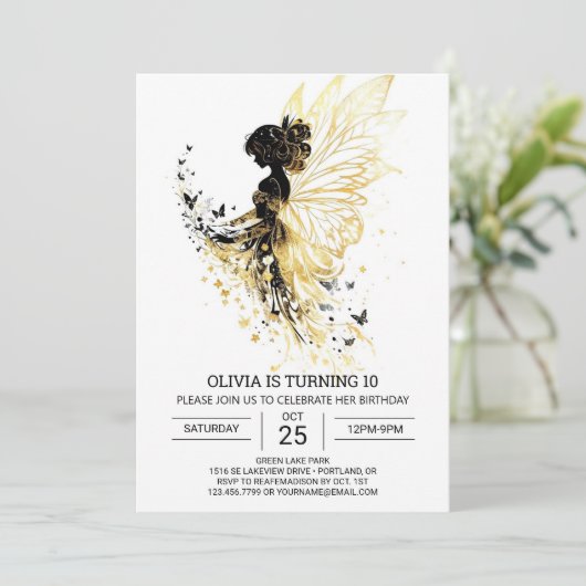 Modern Fairycore verjaardagsfeestje Kaart (Staand voorkant)