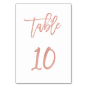 Modern Fairytale Roos Gold Wedding Table Number 10 Kaart (Achterkant)