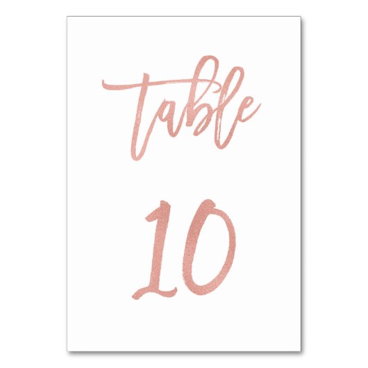 Modern Fairytale Roos Gold Wedding Table Number 10 Kaart (Voorkant)