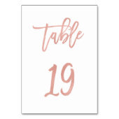 Modern Fairytale Roos Gold Wedding Table Number 19 Kaart (Achterkant)