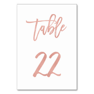 Modern Fairytale Roos Gold Wedding Table Number 22 Kaart