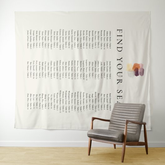 Modern Fall Leaves Autumn Vind uw stoel bruiloft Wandkleed (In Situ (horizontaal))