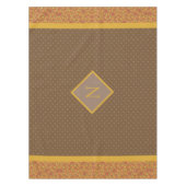 Modern Fall Leaves Monogram Polka Dot Tafelkleed (Voorkant)