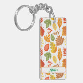 Modern Fall Leaves Pattern naam Sleutelhanger (Voorkant Links)
