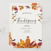 Modern Fall Thanksgiving Dinner Invitation (Devant / Derrière)