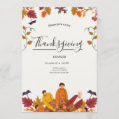 Modern Fall Thanksgiving Dinner Invitation (Devant)