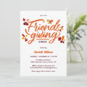 Modern Fall verlaat Friendsgiving-dinerfeest Kaart (Staand voorkant)