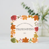 Modern Fall verlaat Happy Thanksgiving-Kaart Save The Date (Staand voorkant)