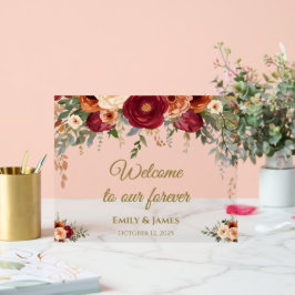 Modern Fall Wedding Acryl Welkom Teken Bord