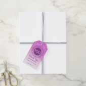 Modern Falling Pink Glitter 100e verjaardag Cadeaulabel (Met Touw)