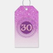Modern Falling Pink Glitter 30th Birthday Cadeaulabel (Achterkant)