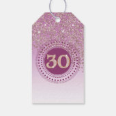 Modern Falling Rose Gold Glitter 30th Birthday Cadeaulabel (Achterkant)