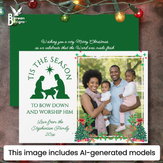 Modern Familiefoto TIS HET SEIZOEN Kerstmis Feestdagenkaart