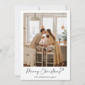 Modern familiefunctioneel fotoheart-script voor pr feestdagenkaart (Voorkant)