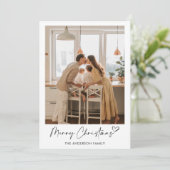 Modern familiefunctioneel fotoheart-script voor pr feestdagenkaart (Staand voorkant)