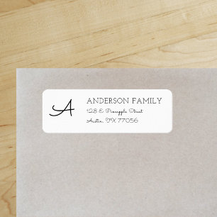 Modern Familiemonogram Retouradres Etiket