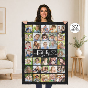 Modern Family 32 foto's script hart naam op maat Fleece Deken