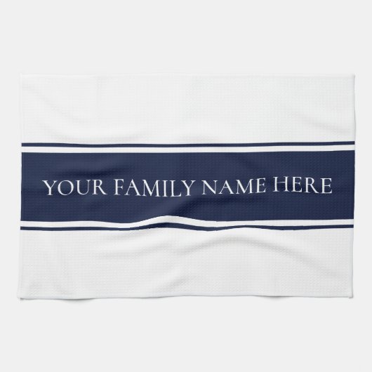 Modern Family Navy White Kitchen Theedoek (Horizontaal)