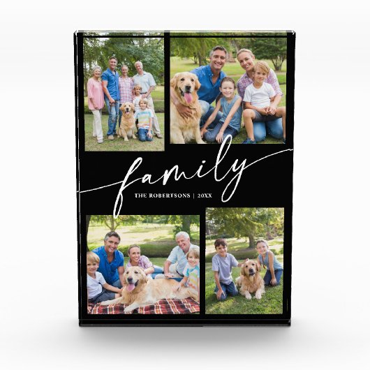 Modern Family Photos Collage Script Keepsake Fotoblokken (Voorkant)