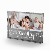 Modern Family Script Collage Linen 3 Foto Block (Rechts)