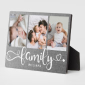 Modern Family Script Collage Linen 3 Foto Block Fotoplaat (Zijkant)