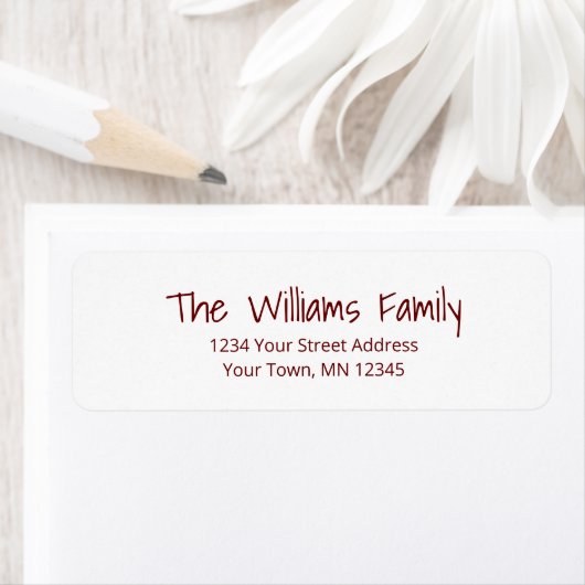 Modern Family Simple Typography Retouradres Etiket (Insitu)