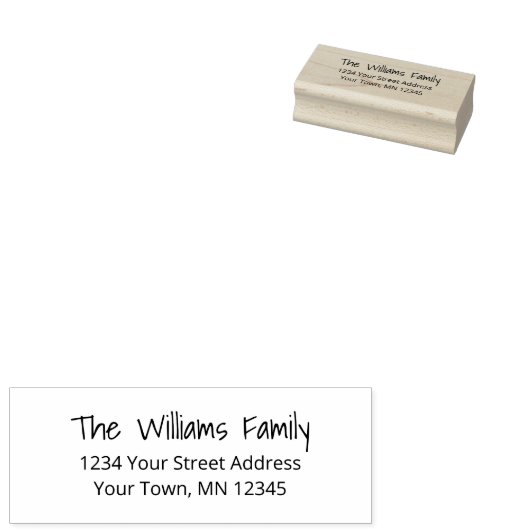 Modern Family Simple Typography Retouradres Rubberstempel (Gestempeld)