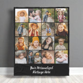 Modern Family Text Customized 16 Photo Collage Fleece Deken