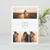 Modern Fancy 8 foto collage bruiloft Save the date Kaart (Staand voorkant)
