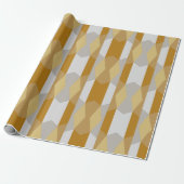 Modern Fancy geometrisch goud en zilvergrijs Cadeaupapier (Uitgerold)