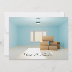 Modern Farewell City New Home Address Room Moving Aankondiging